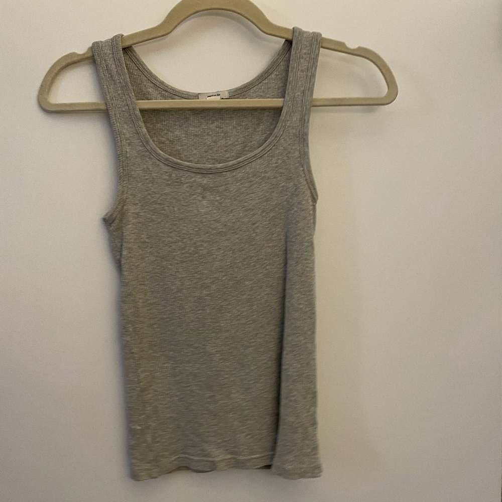 Gray Ribbed Tank Top